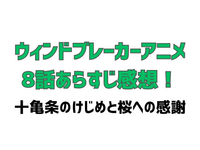 ウィンドブレーカー アニメ 8話 感想